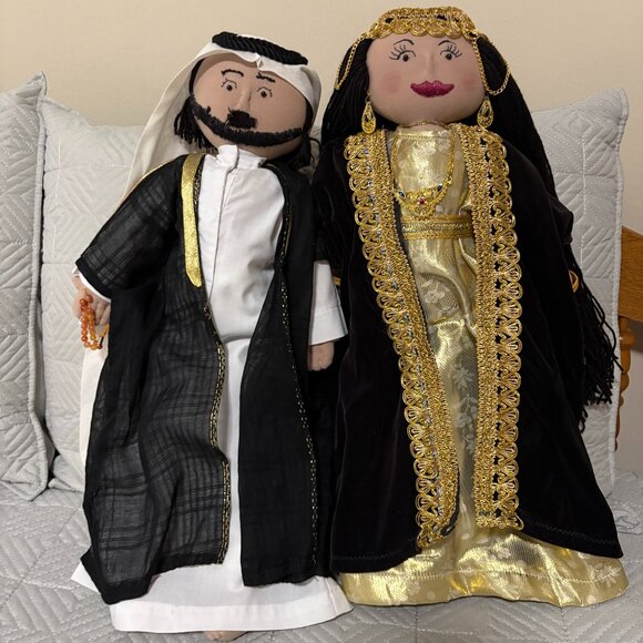 Arab “Raggedy Ann and Andy” dolls, Middle Eastern, Gulf Arabs, traditional - Picture 1 of 10
